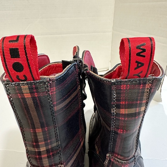 Cool Way Plaid Platform Combat Boots Size 8 - Picture 12 of 13